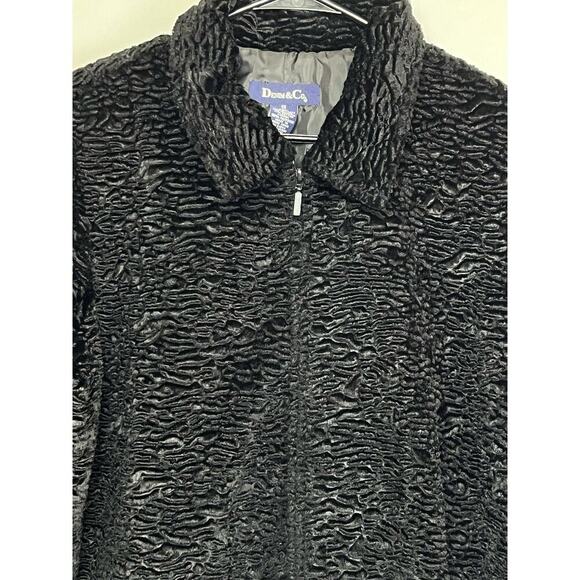 Denim & Co. Womens 1X Black Textured Long Sleeve Zip Front Jacket A03280 - Picture 3 of 7